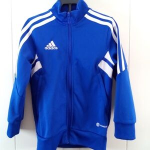 adidas Kids Royal Blue Jacket with White Stripes